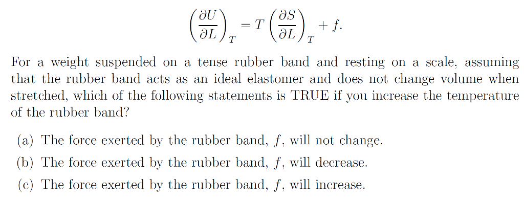 aS For a weight suspended on a tense rubber band and | Chegg.com