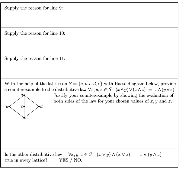 Solved Although, in any lattice L = (S, lessthanorequalto),