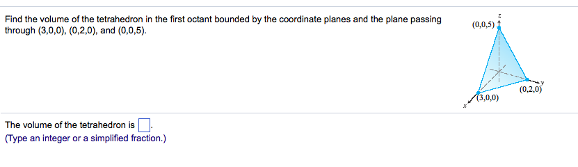 Solved Find The Volume Of The Tetrahedron In The First