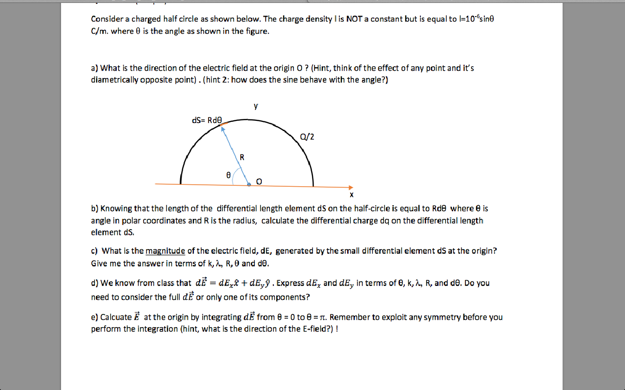 solved-consider-a-charged-half-circle-as-shown-below-the-chegg