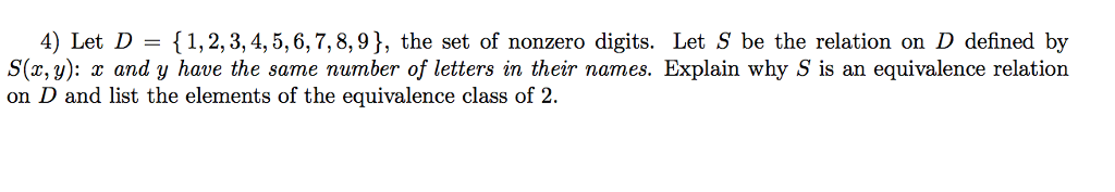 Solved Let D = {1, 2, 3, 4, 5, 6, 7, 8, 9}, The Set Of | Chegg.com