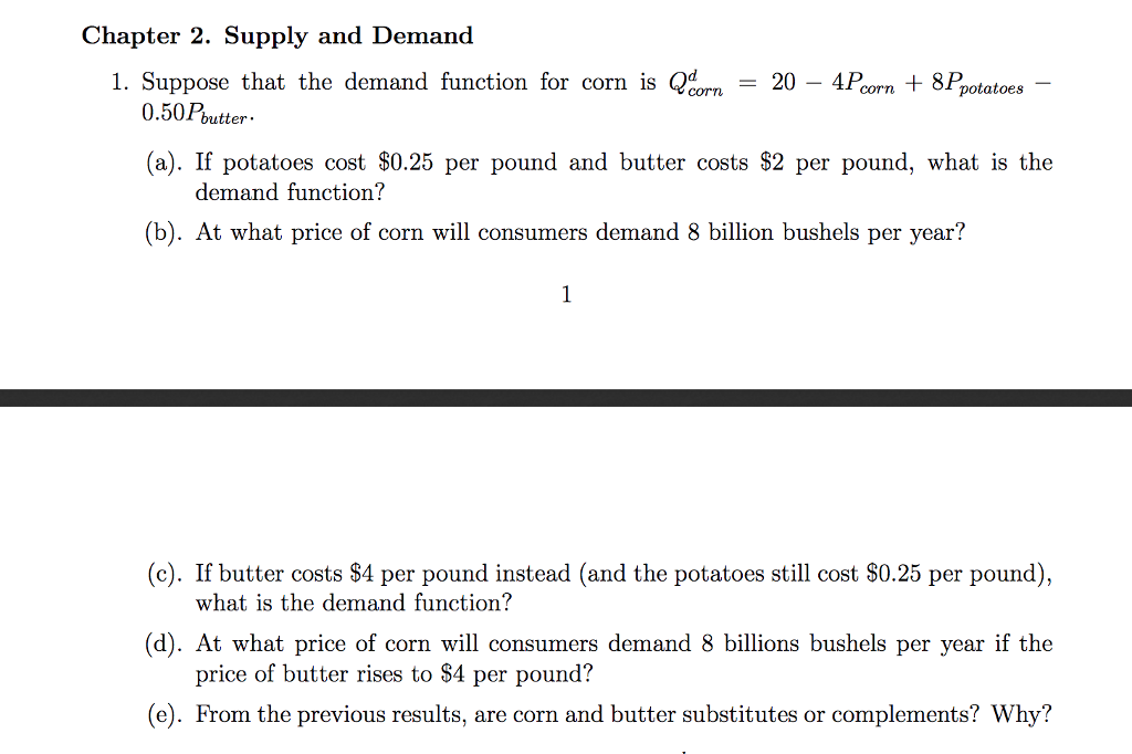 Solved Chapter 2 Supply And Demand 1 Suppose That The