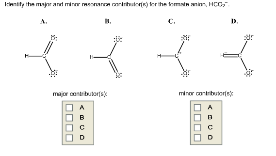 Solved Identify the major and minor resonance contributor(s) | Chegg.com