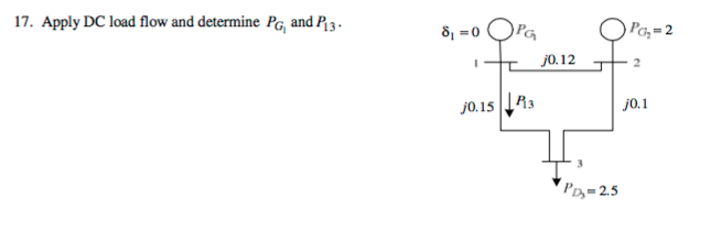 Apply DC load flow and determine P_G_1 and P_13. | Chegg.com