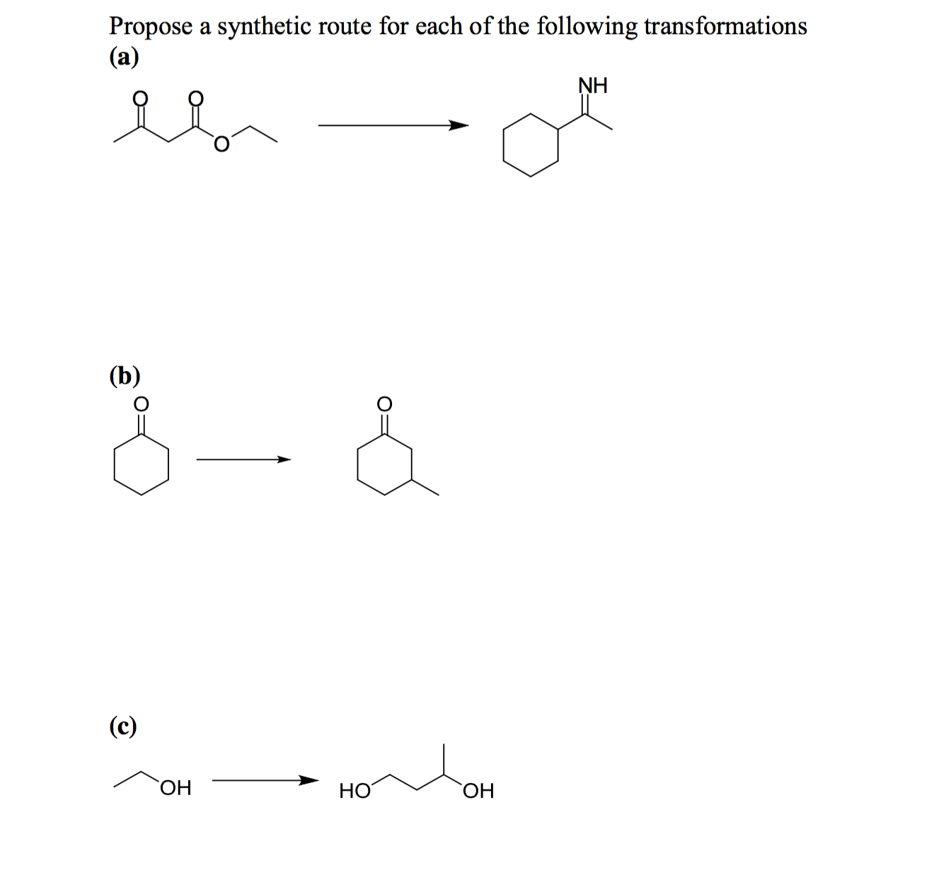 Solved Propose a synthetic route for each of the following | Chegg.com