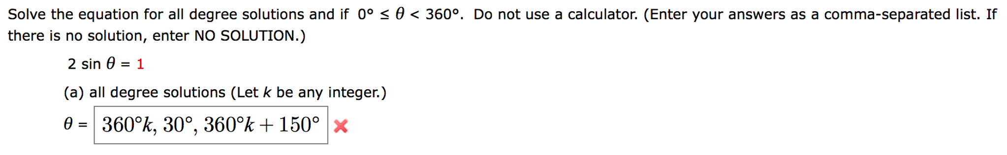 Solved Solve the equation for all degree solutions and if | Chegg.com