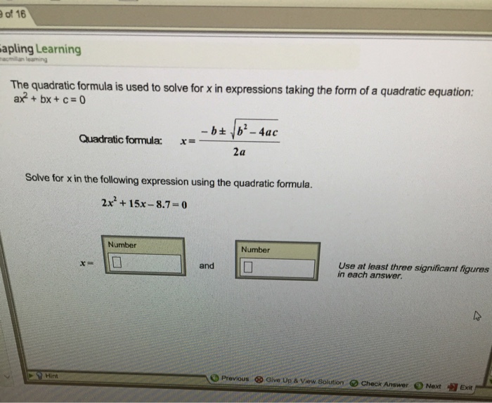 solved-the-quadratic-formula-is-used-to-solve-for-x-in-chegg