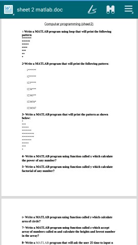 Write a MATLAB program using loop that will print the | Chegg.com