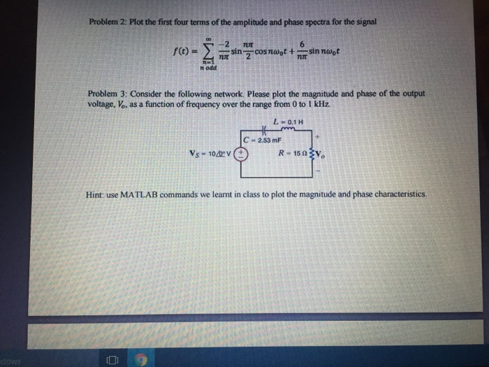 Solved Plot the first four terms of the amplitude and phase | Chegg.com