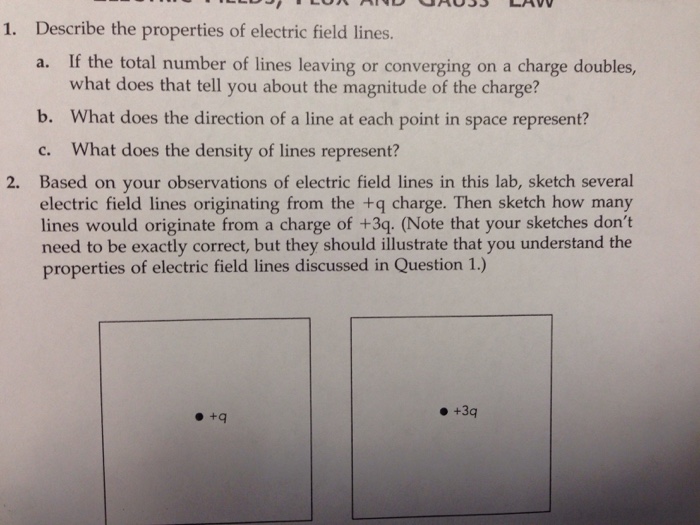 Solved: Describe The Properties Of Electric Field Lines. I... | Chegg.com