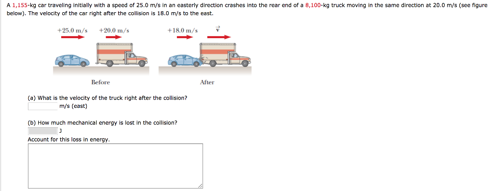 Solved A 1 155 Kg Car Traveling Initially With A Speed Of