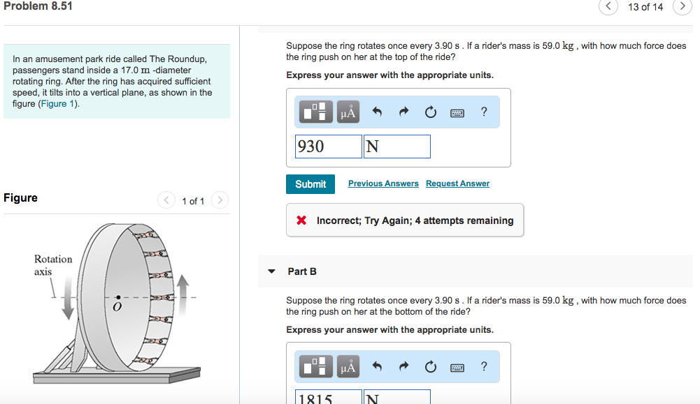 Solved Problem 8.51 13 of 14> Suppose the ring rotates once | Chegg.com