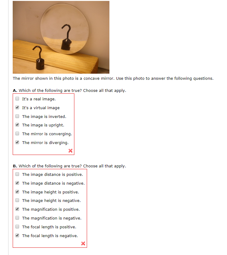 Solved The mirror shown in this photo is a concave mirror.