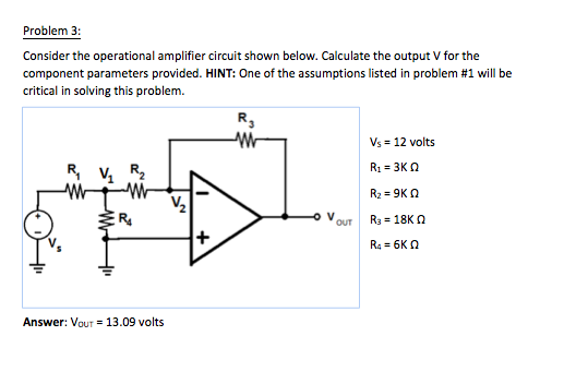 Solved Consider the operational amplifier circuit shown | Chegg.com
