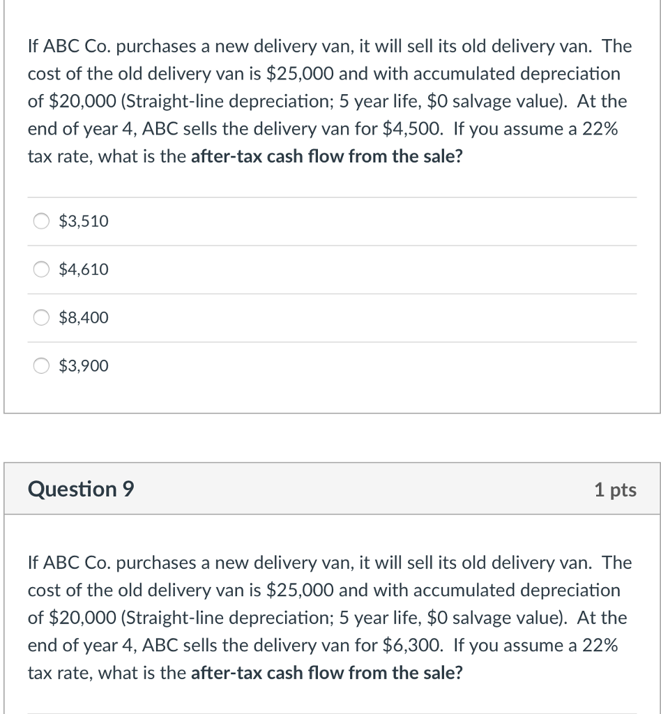 Solved If ABC Co. purchases a new delivery van, it will sell