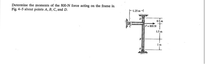 Solved Determine The Moments Of The 800 N Force Acting On