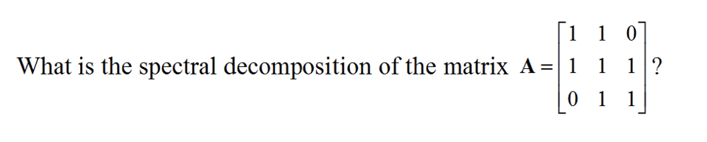 Solved What is the spectral decomposition of the matrix A-1 | Chegg.com