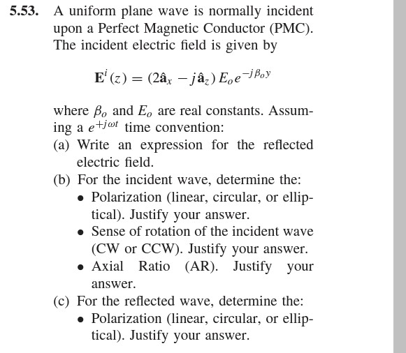 Solved 5.53. A uniform plane wave is normally incident upon | Chegg.com