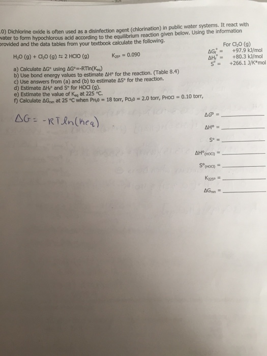 Solved Dichlorine oxide is often used as a disinfection