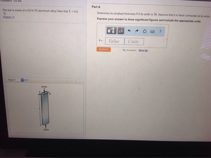 Solved The Bar Is Made Of A 2014-T6 Aluminum Alloy Take That | Chegg.com