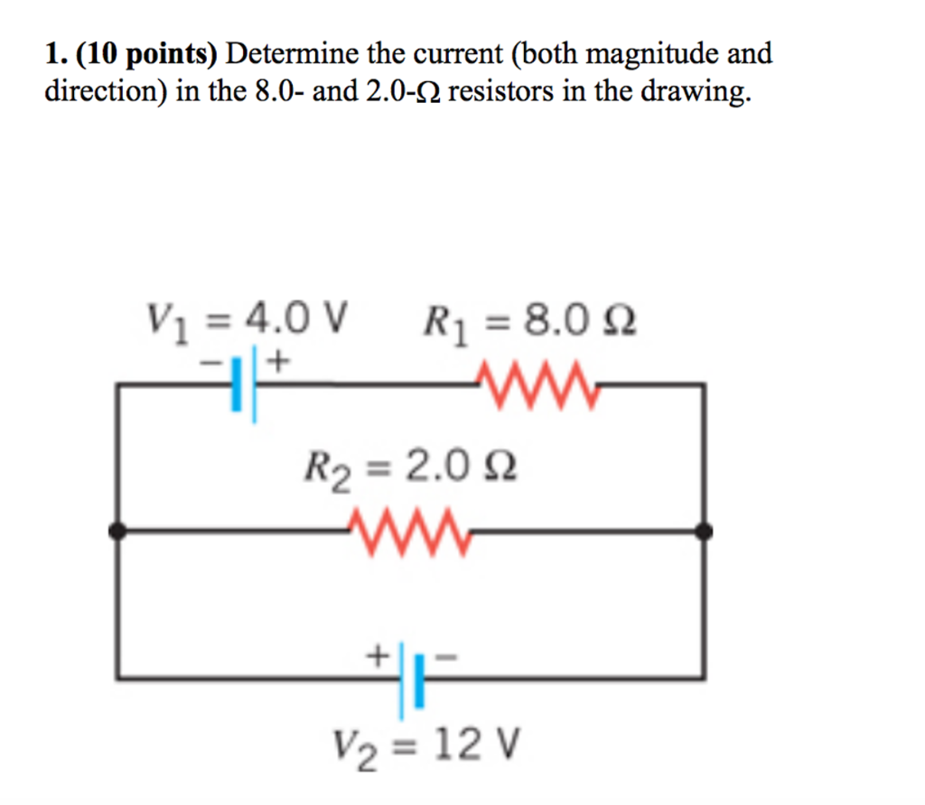 Solved Determine the current (both magnitude and direction) | Chegg.com