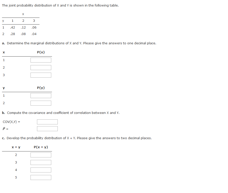 Solved the joint probability distribution of x and y is chegg