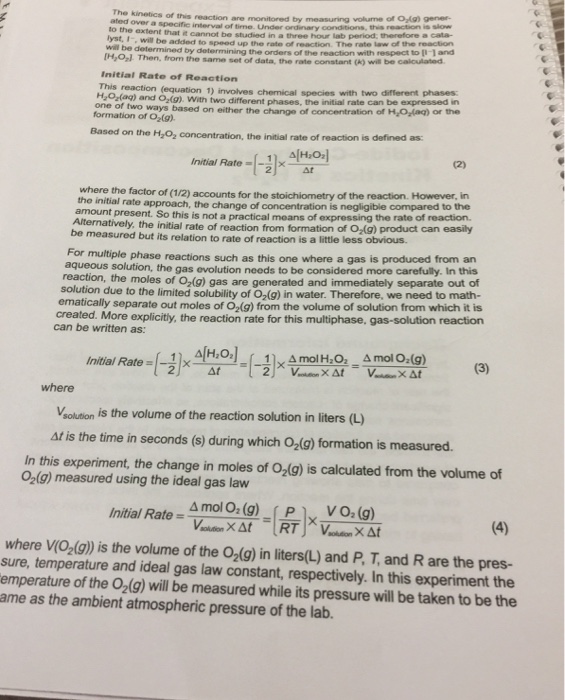 Solved an initial rate kinetics approach name due before chegg