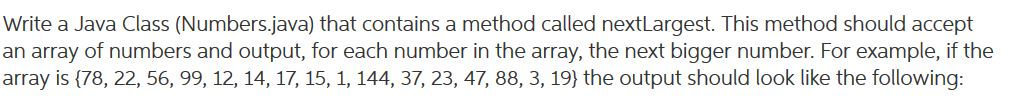 Solved Write a Java Class (Numbers.java) that contains a | Chegg.com
