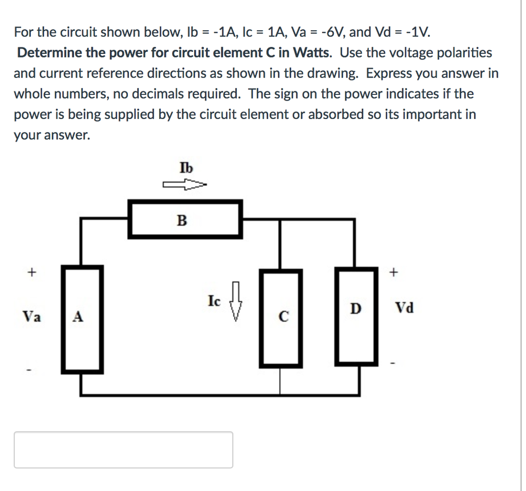 Solved For The Circuit Shown Below Ib 1A Ic 1A Va Chegg