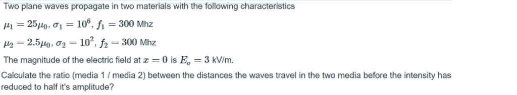 Solved Two plane waves propagate in two materials with the | Chegg.com