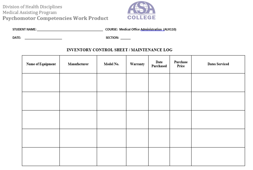 PERFORMANCE OBJECTIVE Task: List office equipment on | Chegg.com