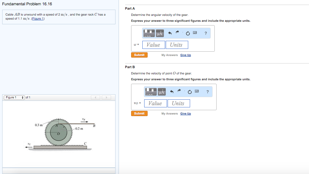 Solved Cable AB is unwound with a speed of 2 m/s, and the | Chegg.com
