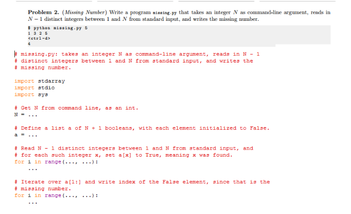 Solved Write a program missing. pie that takes an integer. V | Chegg.com