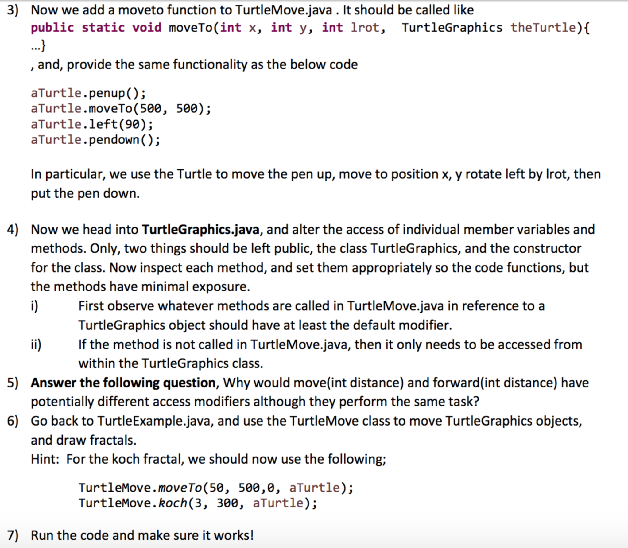 Solved Please answer question and send edited code Turtle | Chegg.com