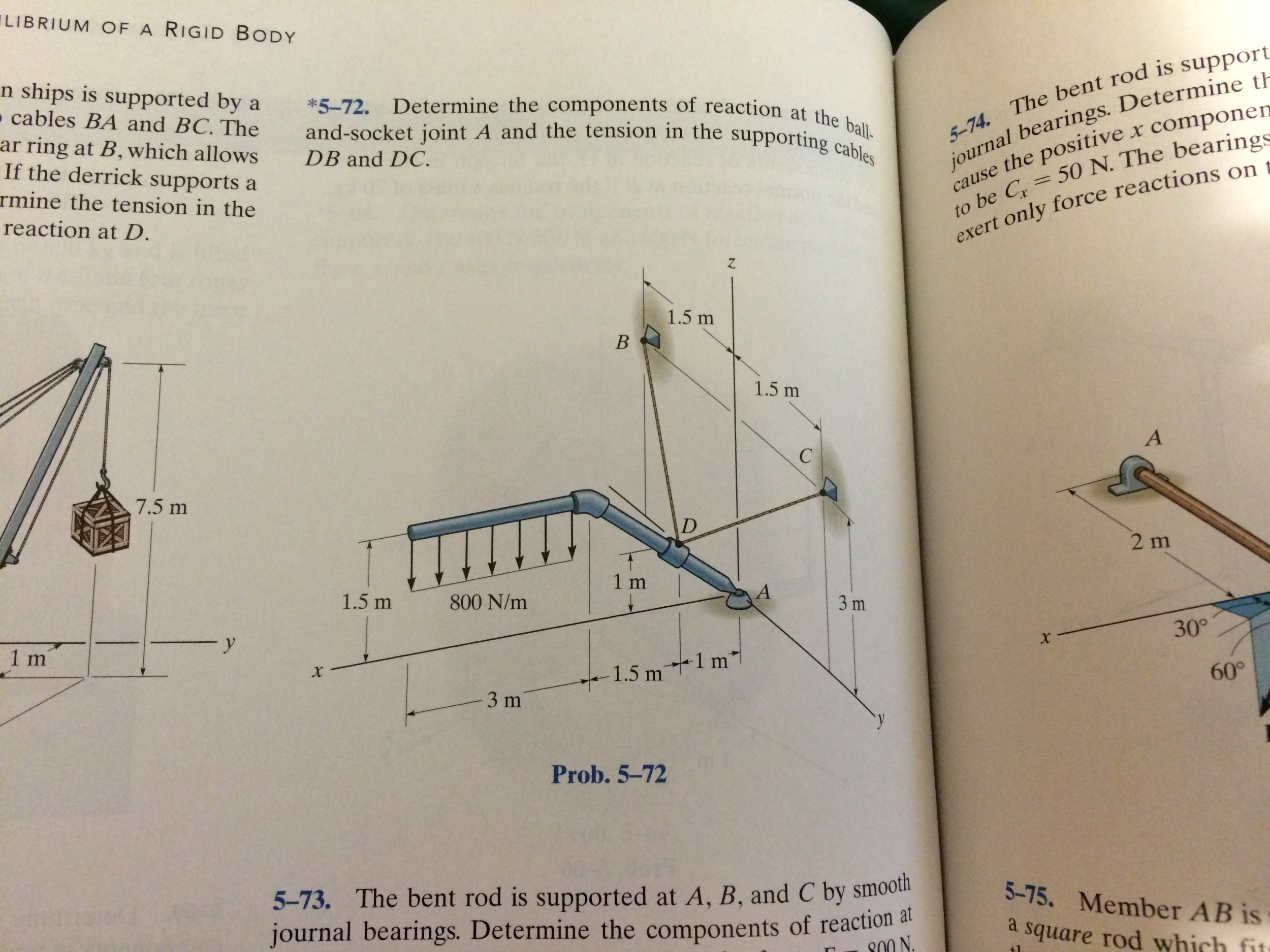 Solved Determine The Components Of Reaction At The Ball And | Chegg.com