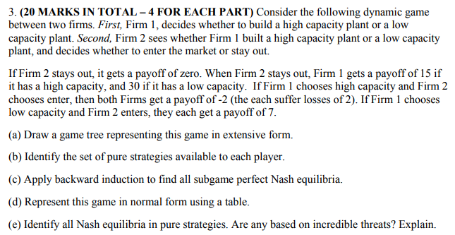 Solved 3. (20 MARKS IN TOTAL - 4 FOR EACH PART) Consider the | Chegg.com