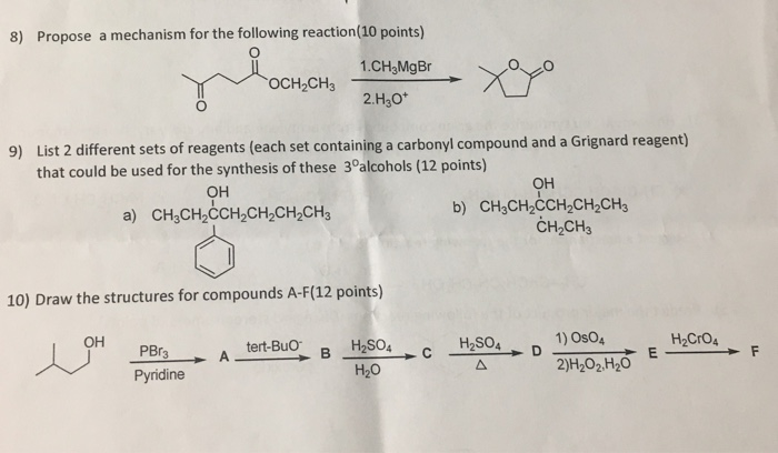 Solved Propose a mechanism for the following reaction List | Chegg.com