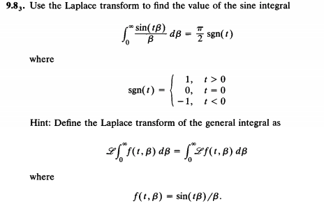 Solved Use the Laplace transform to find the value of the | Chegg.com