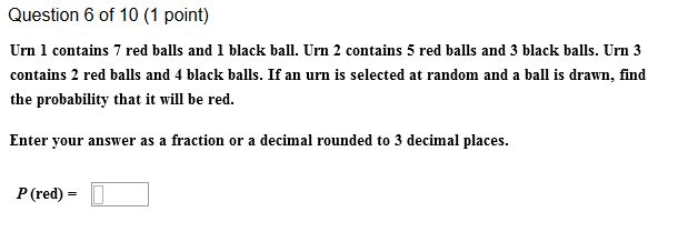 Solved Urn 1 contains 7 red balls and 1 black ball. Urn 2 | Chegg.com