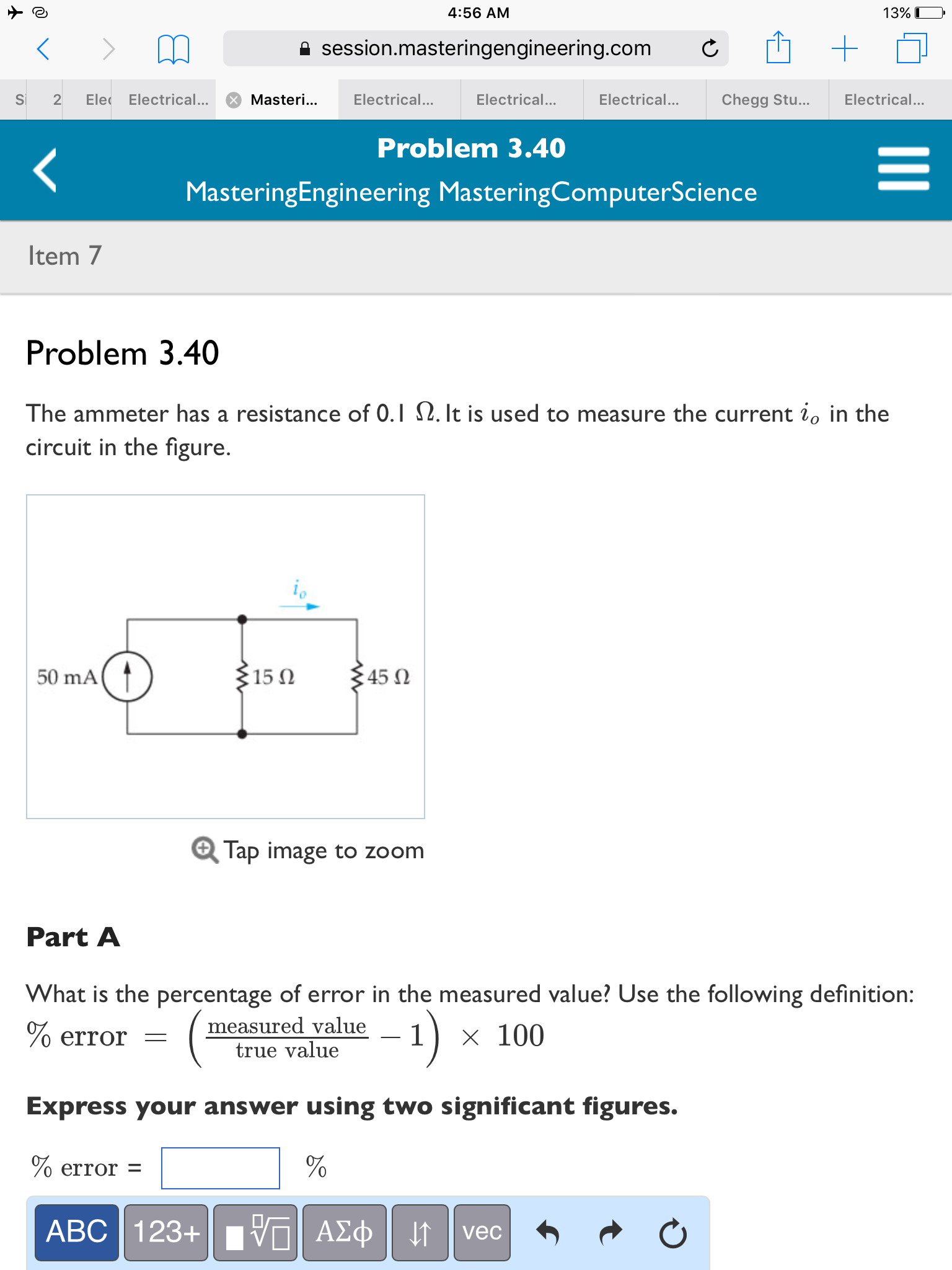 Solved The ammeter has a resistance of 0.1 ohm. It is used