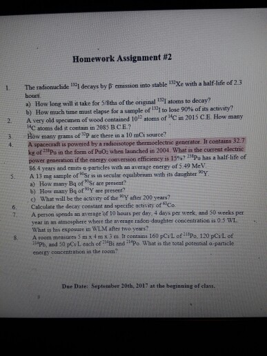 Solved The Radionuclide ^132I Decays By Beta^- Emission Into | Chegg.com