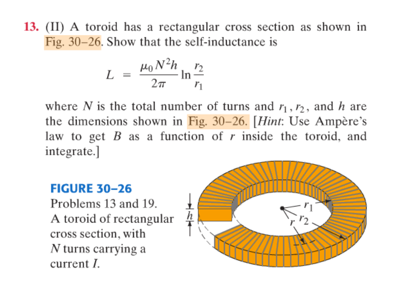 Solved 13 Ii A Toroid Has A Rectangular Cross Section As 4825