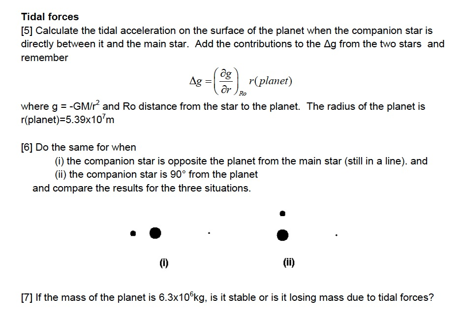 Calculate The Tidal Acceleration On The Surface Of | Chegg.com