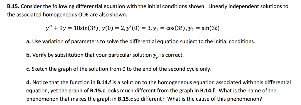 Solved B.15. Consider the following differential equation | Chegg.com