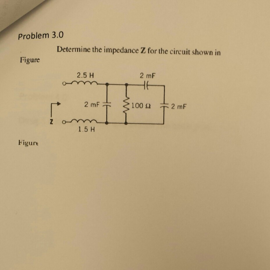 Solved Determine the impedance Z for the circuit shown in