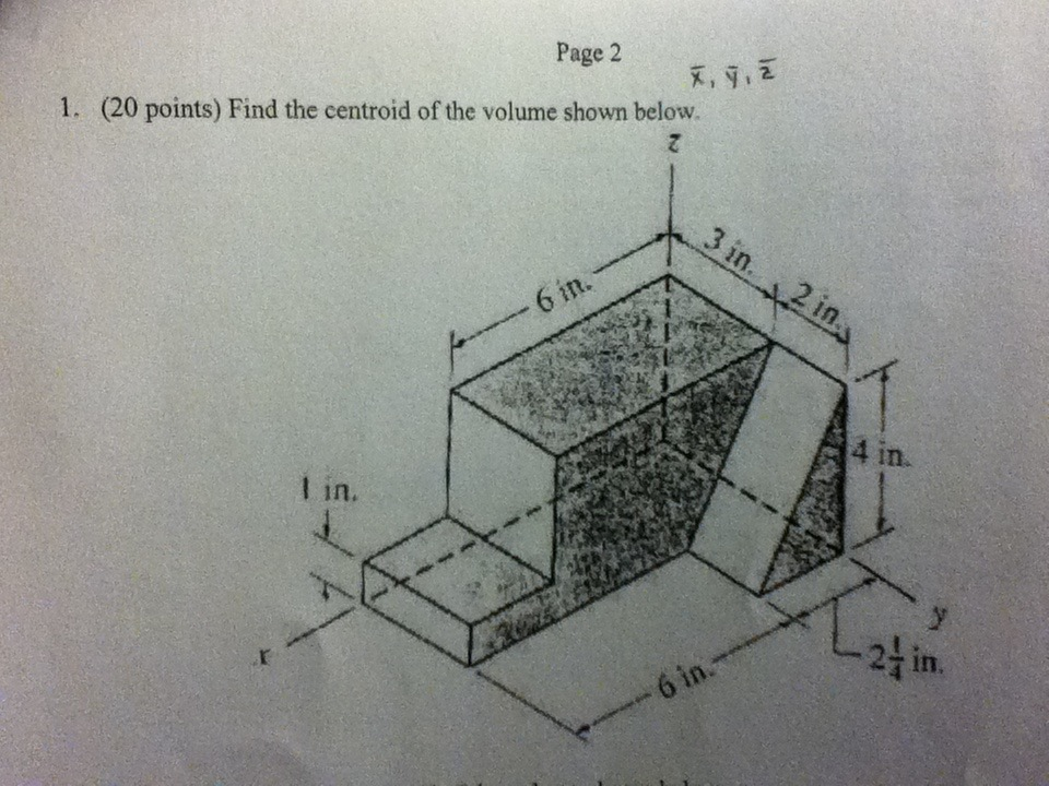 Solved FIND THE CENTROID OF THE SHAPE FOR X Y AND Z. | Chegg.com