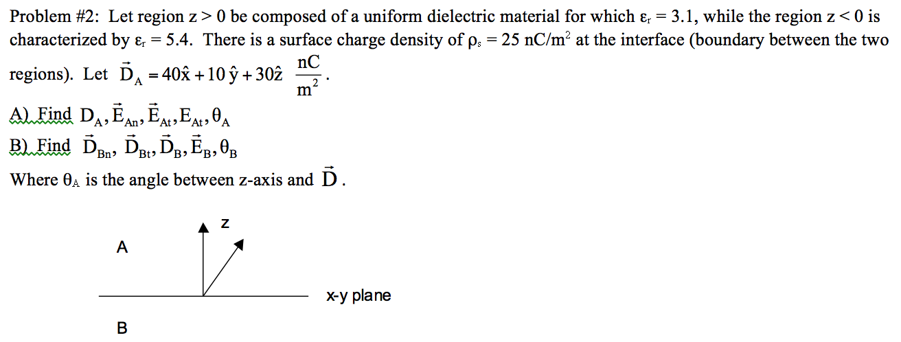 Solved Problem #2: Let region z > 0 be composed of a uniform | Chegg.com