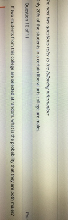 Solved The next two questions refer to the following | Chegg.com
