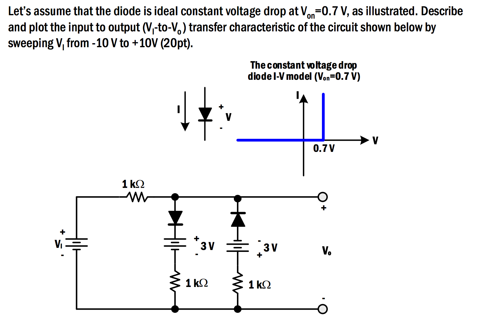 Solved Let's assume that the diode is ideal constant voltage | Chegg.com