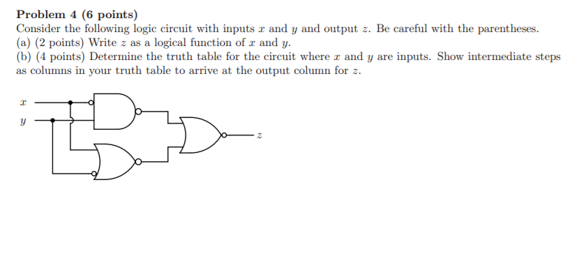 Solved Consider the following logic circuit with inputs x | Chegg.com